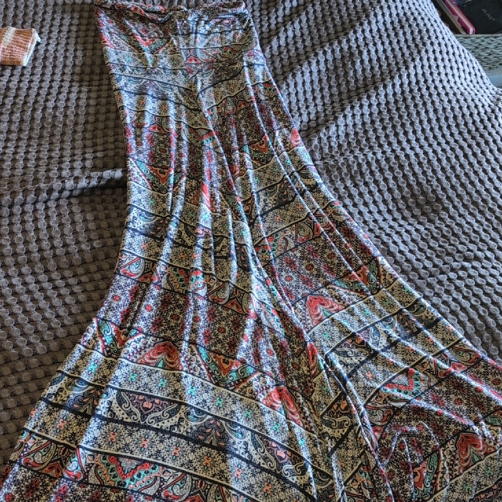 Mudd Multicolor Patterned Maxi Skirt